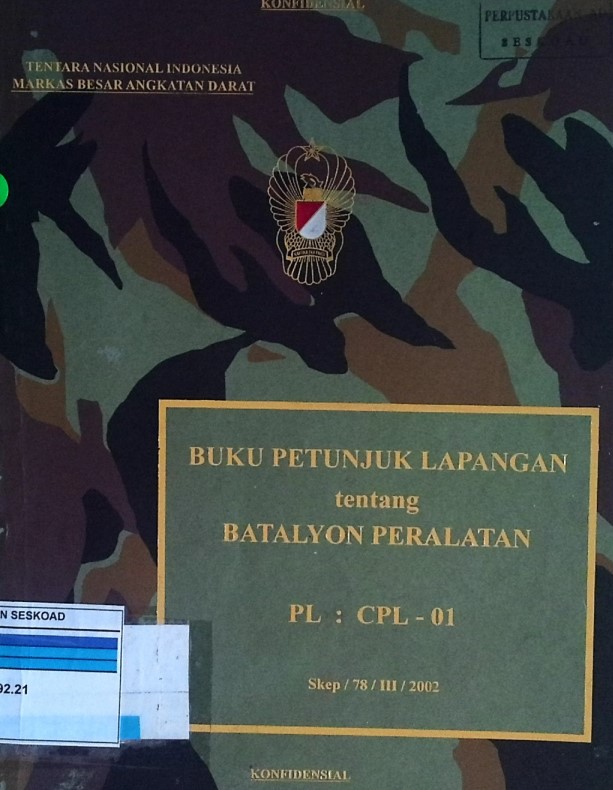 BUKU PETUNJUK LAPANGAN BATALYON PERALATAN PL CPL - 01
